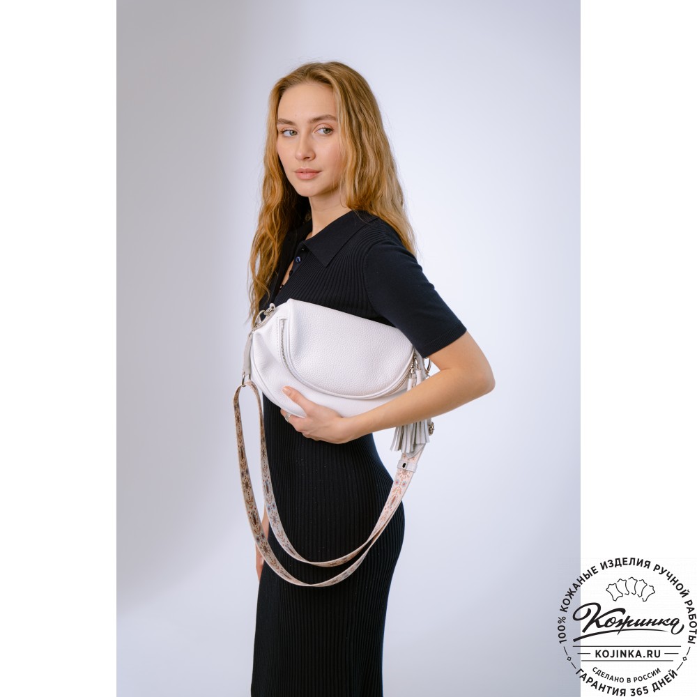 Женская кожаная сумка "Либерти" (белая)